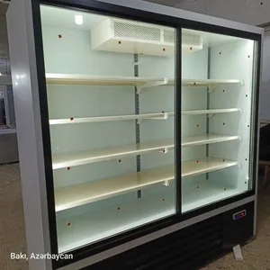 Market və mağazalar üçün şüşəli vitrin soyuducu satılır  ~İki qapılıdır, sürgü qapı ilə  ~Süd məhsul