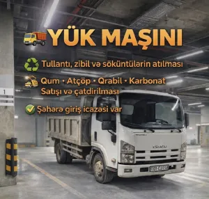Bütün növ tullantı zibil söküntü daşınması